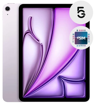 apple ipad air 11 2024 5g roxo frente costas 5g esim  .