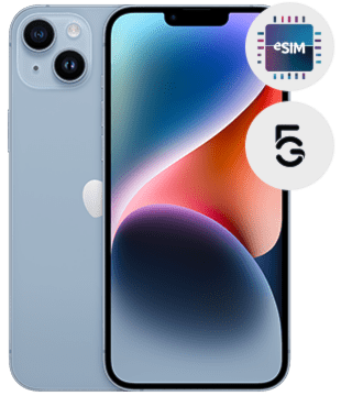 apple iphone 14 plus 5g azul frente costas  