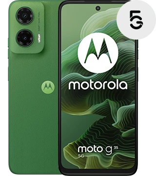 motorola g35 verde frente costas 5g  .