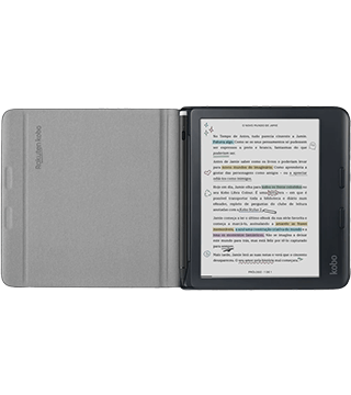 capa notebook sleepcover kobo libra colour preto aberto  