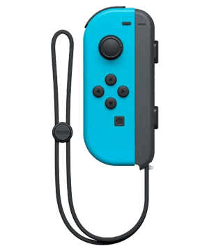 nintendo joy con left controller neon blue front  