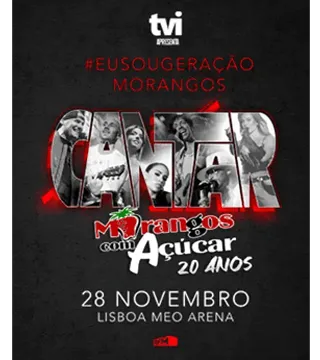 Convite Duplo Camarote MEOS - CANTAR MORANGOS - 28 NOV - 21h30