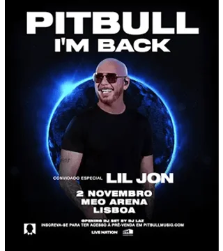 Convite Duplo Camarote MEOS - PITBULL - 02 NOV - 21h00 Convite Duplo Camarote MEOS - PITBULL - 02 NOV - 21h00