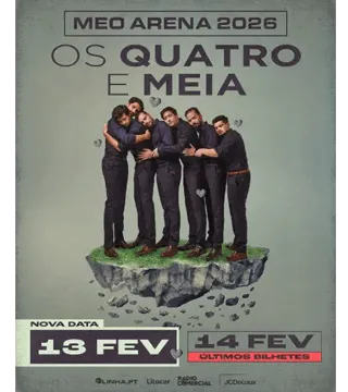 Convite Duplo Camarote MEOS - OS QUATRO E MEIA - 14 FEV - 21h30