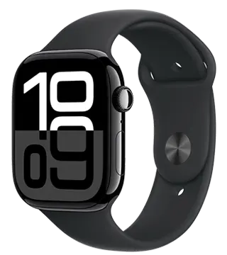 apple watch series 10 42mm preto brilhante perfil  .