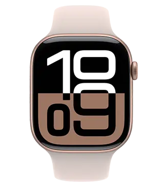apple watch series 10 celular 46mm rosa dourado frente  .