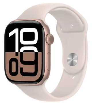 apple watch series 10 celular 46mm rosa dourado perfil  .