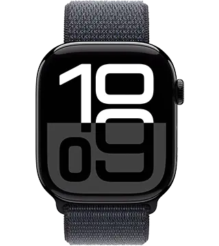apple watch series 10 gps 46mm sport preto frente  .