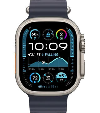 apple watch ultra2 49 cellular bracelete ocean azul navy frente  .