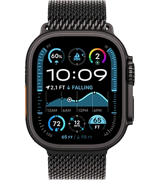 apple watch ultra2 49 cellular milanesa preto frente  .