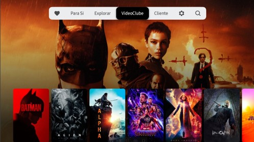 Ecrã de VIDEOCLUBE do MEO na Smart TV